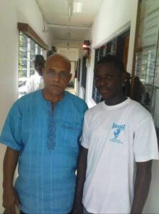 Eric Asiedu Boadi aka Kegyiwa Nankasa with legendary broadcaster, Tommy Annang Forson, during his RABODEF days