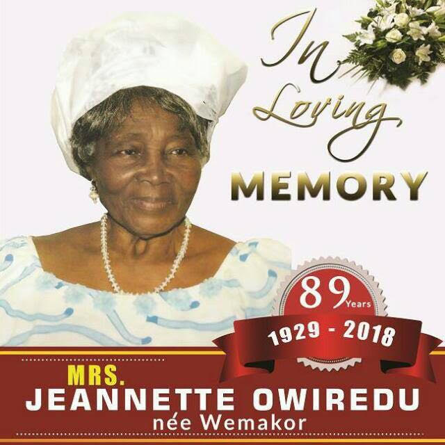 Mrs. Jeannette Owiredu (nee Wemakor)