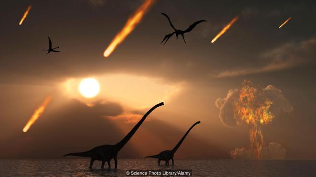 The asteroid impact would have wiped out 75% of all life on Earth, including almost all of the dinosaurs (Credit: Credit: Science Photo Library/Alamy)