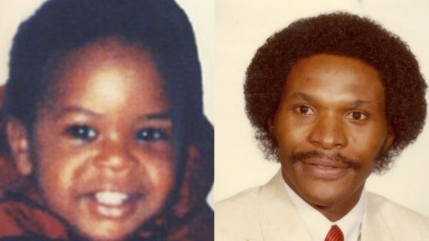 Jermaine Allan Mann (L) as a child and Allan Mann (R) in a dated image