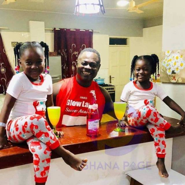Odartey Lamptey flaunts his adorable twin daughters on social media