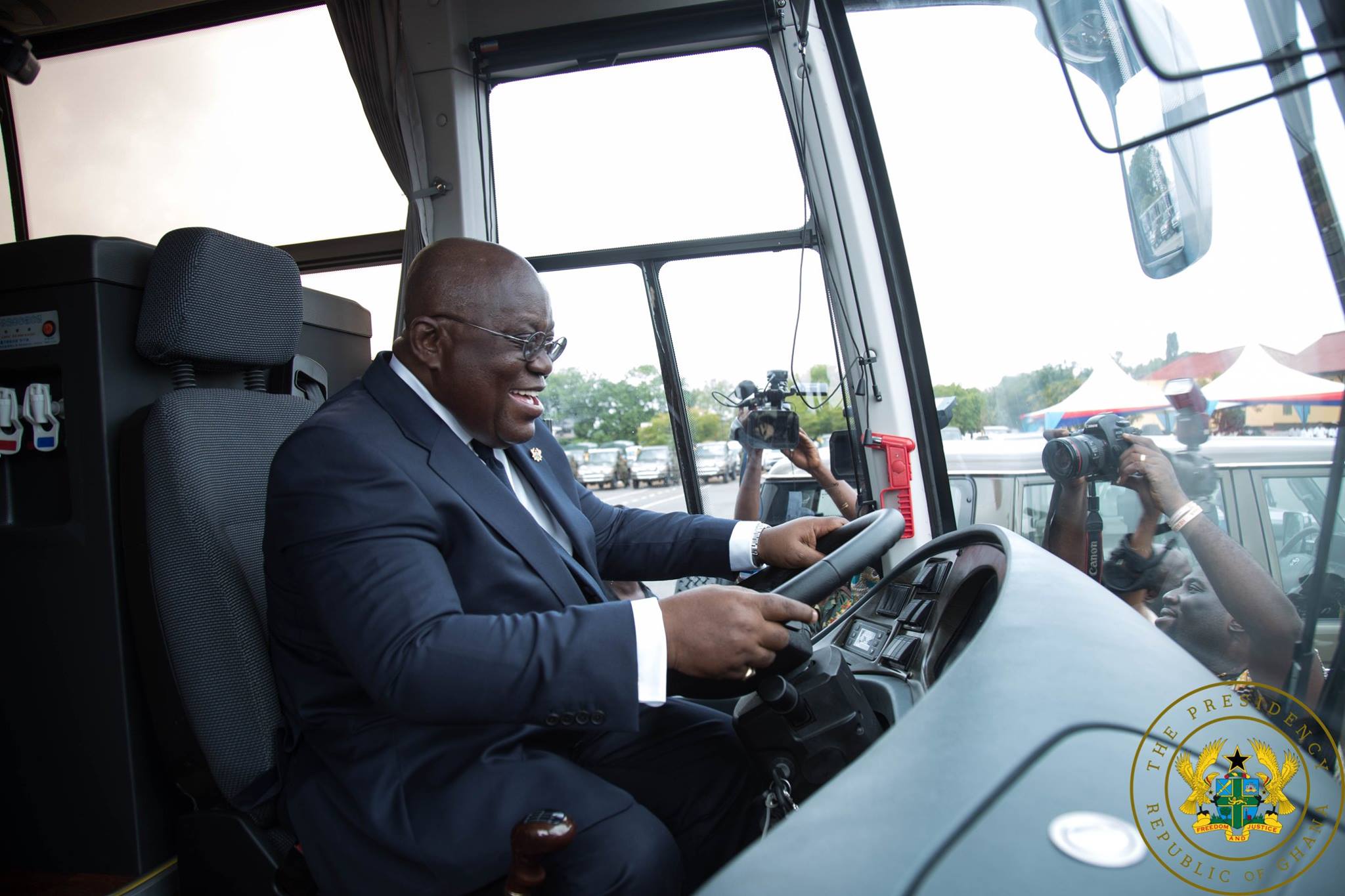 Photos: Akufo-Addo presents 140 vehicles to Ghana Armed Forces