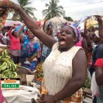 This is not time to live in comfort zones – Dormaa Central MCE to traders Market women cheer gospel singer on at Tema Community 1 market | Photo by Dennis K. Adu/Adomonline.com/Ghana
