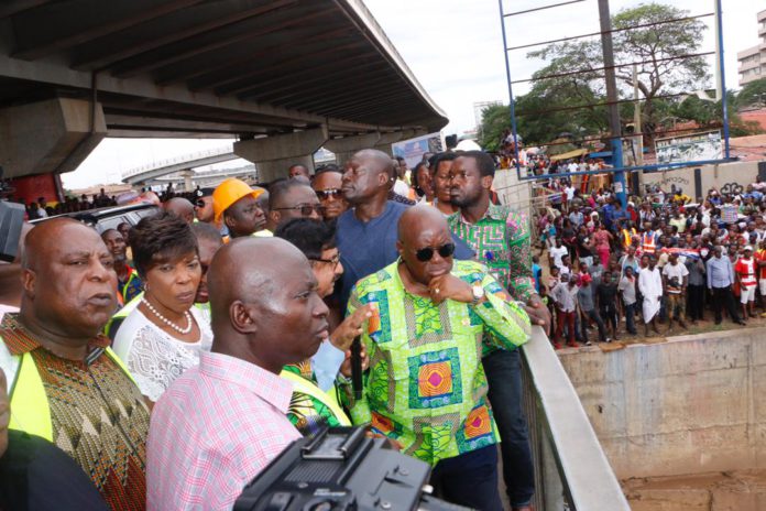 Akufo Addo tours drainage system