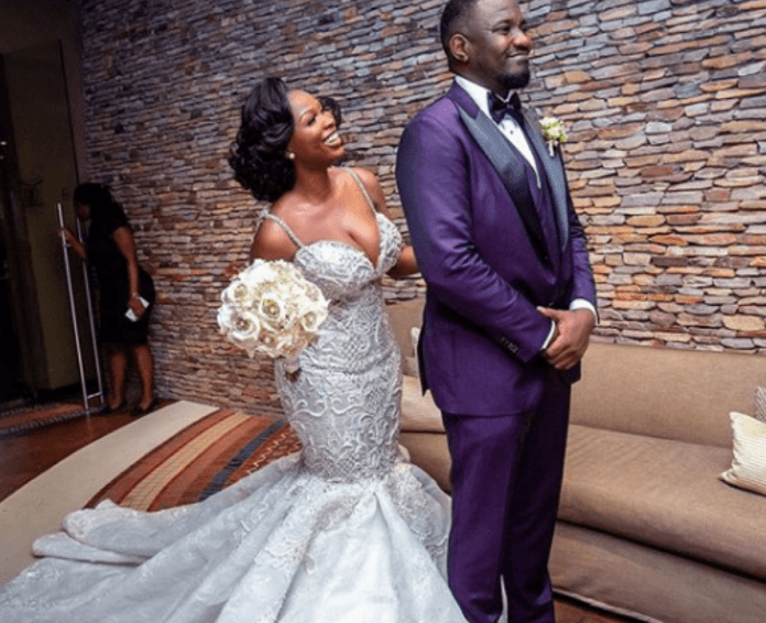 John Dumelo and wife in a post-wedding shoot