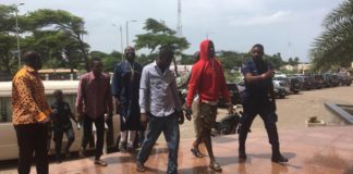 The accused persons leaving the court premises kidnap