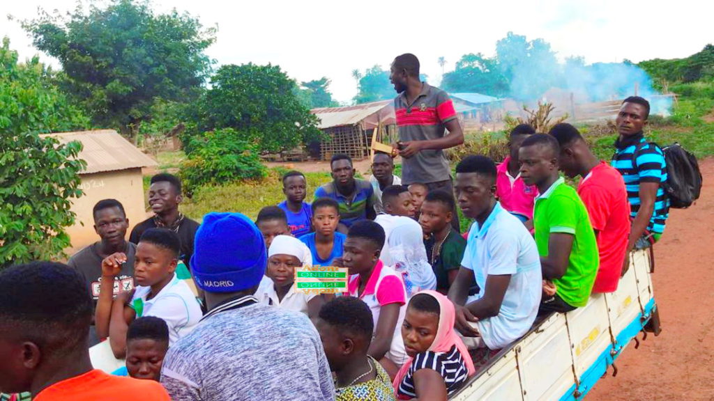 BECE students transported in a truck