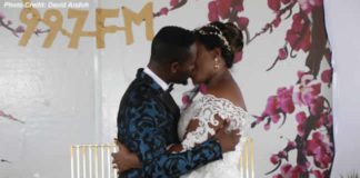 Adjetey Annag and wife kiss