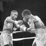 Azumah and opponent