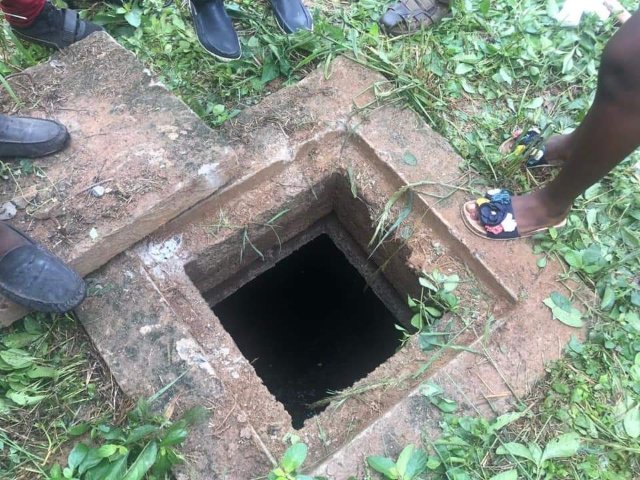 The septic tank which housed the human remains