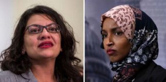 Congresswomen Rashida Tlaib (left) and Ilhan Omar