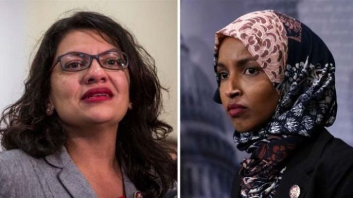 Congresswomen Rashida Tlaib (left) and Ilhan Omar