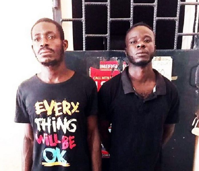 The suspects Francis Kwaku Azumah (L) and Kobby (R)