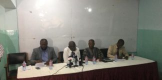 Some members of the Ghana Book Publishing Association at the news conference