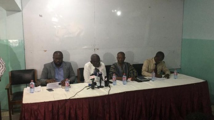 Some members of the Ghana Book Publishing Association at the news conference