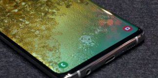 A graphic symbol tells users where they need to press to provide a fingerprint