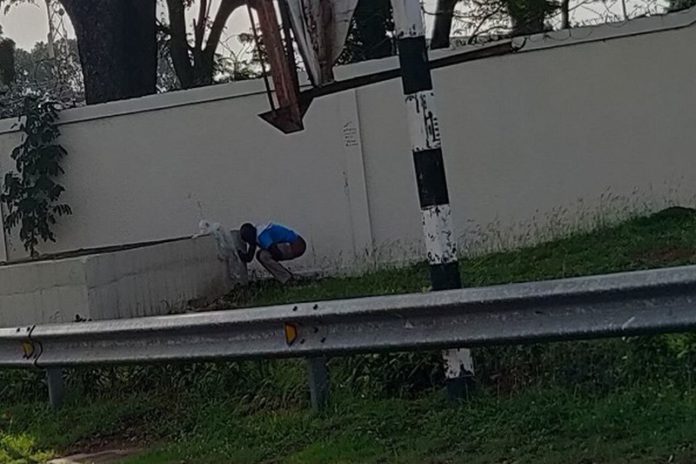 The man taking a dump in front of the seat of presidency