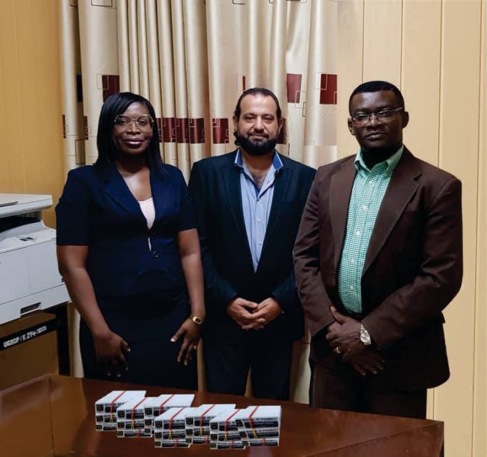 In Picture: Right -Prof. Issac Julius Aseidu-Gyekye with Mr. Fadi Fattal and Mrs. Susan Fosua Okan of the School of Pharmacy