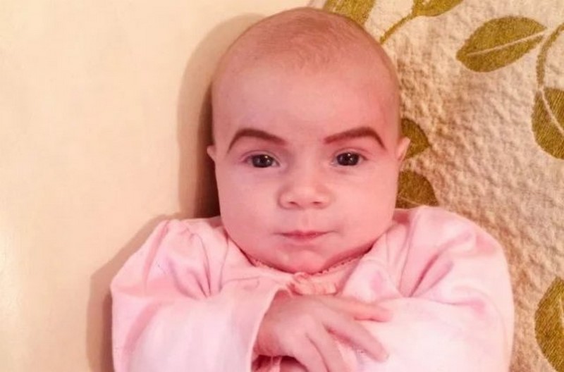 Mum draws eyebrows on newborn to teach her ‘not to fall asleep at