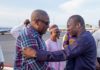 Former President John Dramani Mahama in a handshake with Alban Bagbin, Second Deputy Speaker