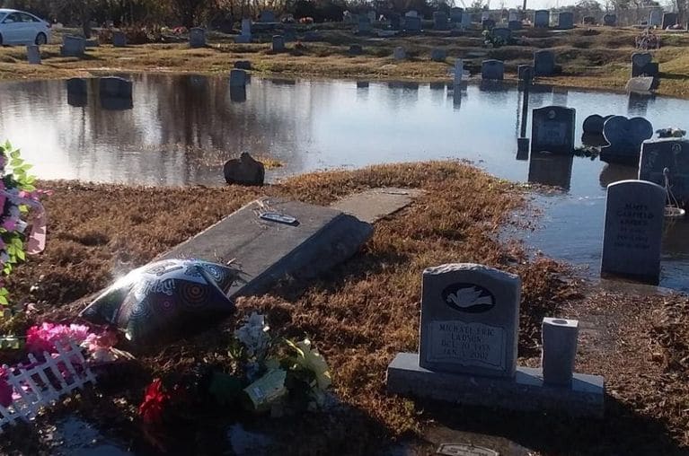 Upper East Floods Graveyards collapse, water sources possibly