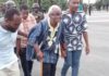 Charles Komi Kudzordzi [with walking stick] declared Western Togoland independent on November 16