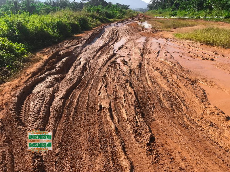 Muddy road from Nkonya to Abotiase