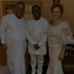 From Left: Archbishop Nicholas Duncan Williams; Ken Ofori-Atta and Mrs Ofori-Atta