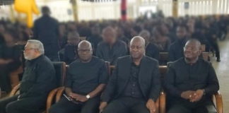 Former President Rawlings at Funeral with John Mahama
