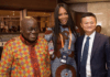 President Nana Addo Dankwa Akufo-Addo (L), Naomi Campbell (M) and Jack Ma