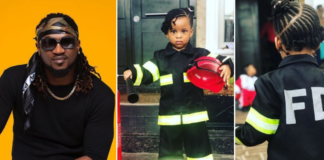 Paul Okoye's daughter dressed in 'fire department' uniform