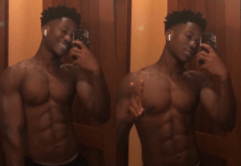 Abraham Attah shows off sexy abs