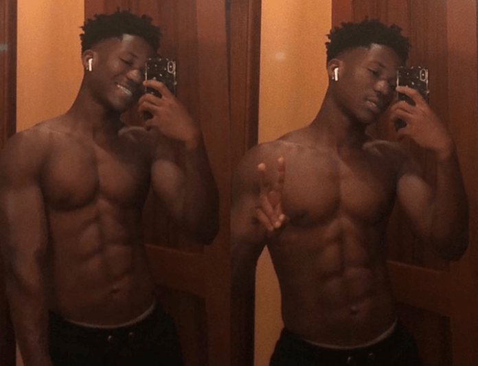 Abraham Attah shows off sexy abs