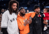 J Cole, (L), Davido (M) and Trey Songz at Madison Square Garden