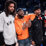 J Cole, (L), Davido (M) and Trey Songz at Madison Square Garden