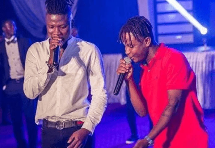 Stonebwoy and Kelvyn Boy (R)