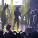 L-R: Sarkodie, Kwaw Kese, Reggie Rockstone, Edem and Obrafour on stage at the concert