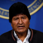 Bolivia's President Evo Morales addresses the media at the presidential hangar in the Bolivian Air Force terminal in El Alto, Bolivia, on November 10, 2019.REUTERS
