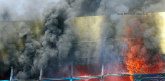 GRA building on fire