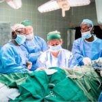 The medical team doing a kidney transplant on one of the patients