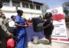 Sex workers donate items to police (Photos/Kipsang)