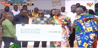 The national award comes with a cheque of GH¢ 536,000.00