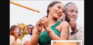 Keche Andrew's wife tattoos singer's name on her hand