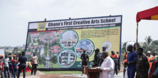President Akufo-Addo cuts sod for Creative Arts SHS