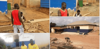 The officers, stationed at Assin Awisem in the Assin Central Constituency, contributed money and labour to give the structure a facelift