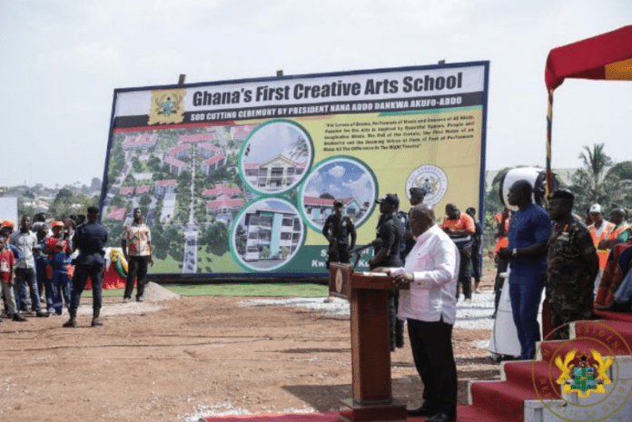 President Akufo-Addo cuts sod for Creative Arts SHS