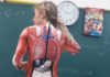 Teacher dons bodysuit showing images of internal organs