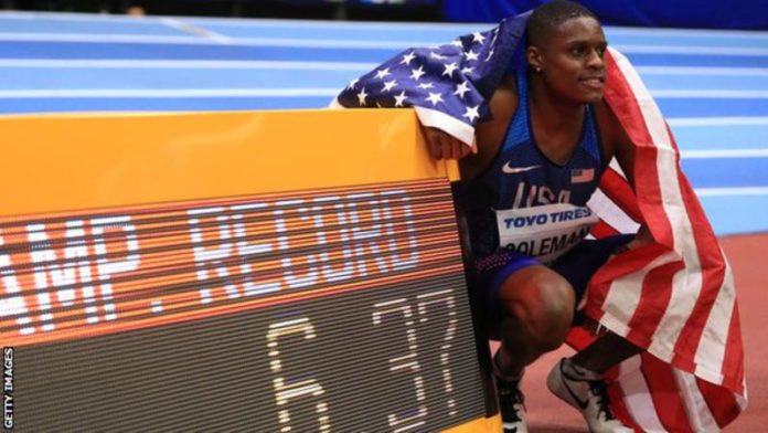 American sprinter Christian Coleman won gold at the last World Athletics Indoor Championships in Birmingham