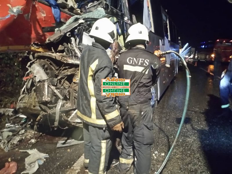 Fire Officers at the scene of the Dompoase accident