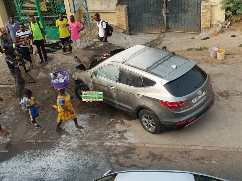 car catches fire